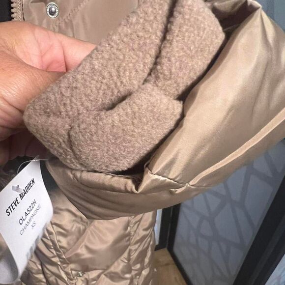 Steve-madden Women's Champagne Gold Puffer Coat XS NWT - Picture 2 of 8